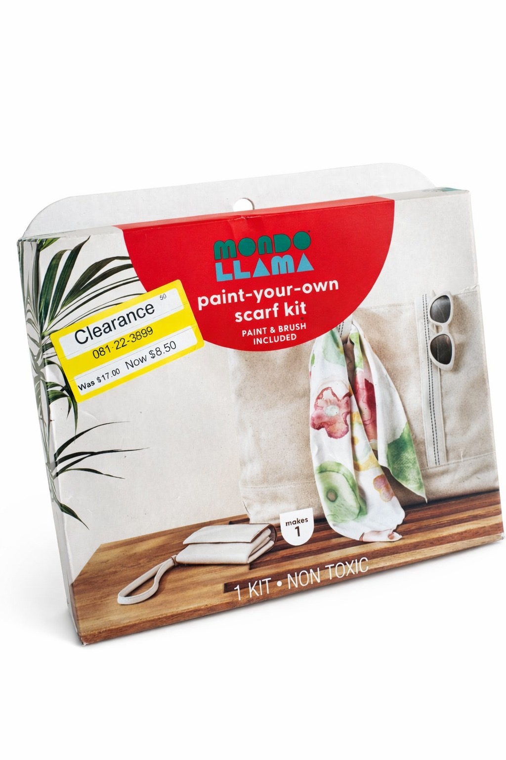 COD 0223 -  KIT CON BUFANDA PARA PINTAR TU PROPIO DISENO MONDO LLAMA