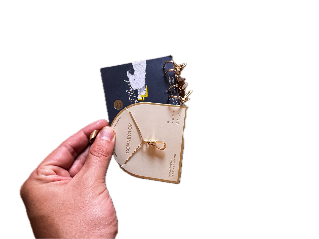 COD 0424 - PACK DE COLLAR CONECTOR DE DIJES + 2 PARES DE ARETES