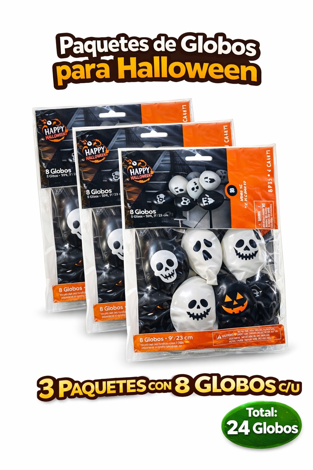 COD 0439 - 3 PACKETES DE 8 GLOBOS