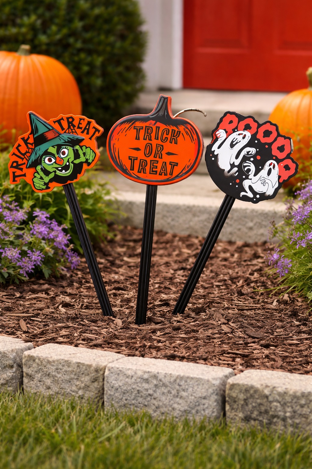 COD 0457 - ESTACAS HALLOWEEN, 9 BRUJAS, 4 CALABAZAS, 1 FANTASMA HALLOWEEN