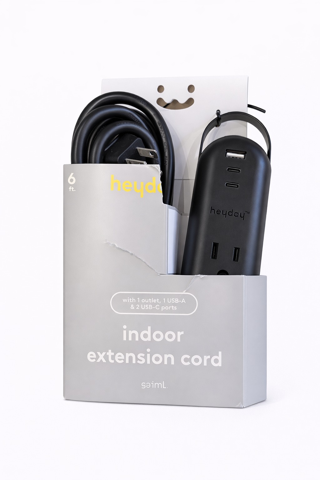 COD 0511- REGLETA NEGRA HEYDAY PUERTO USB, C