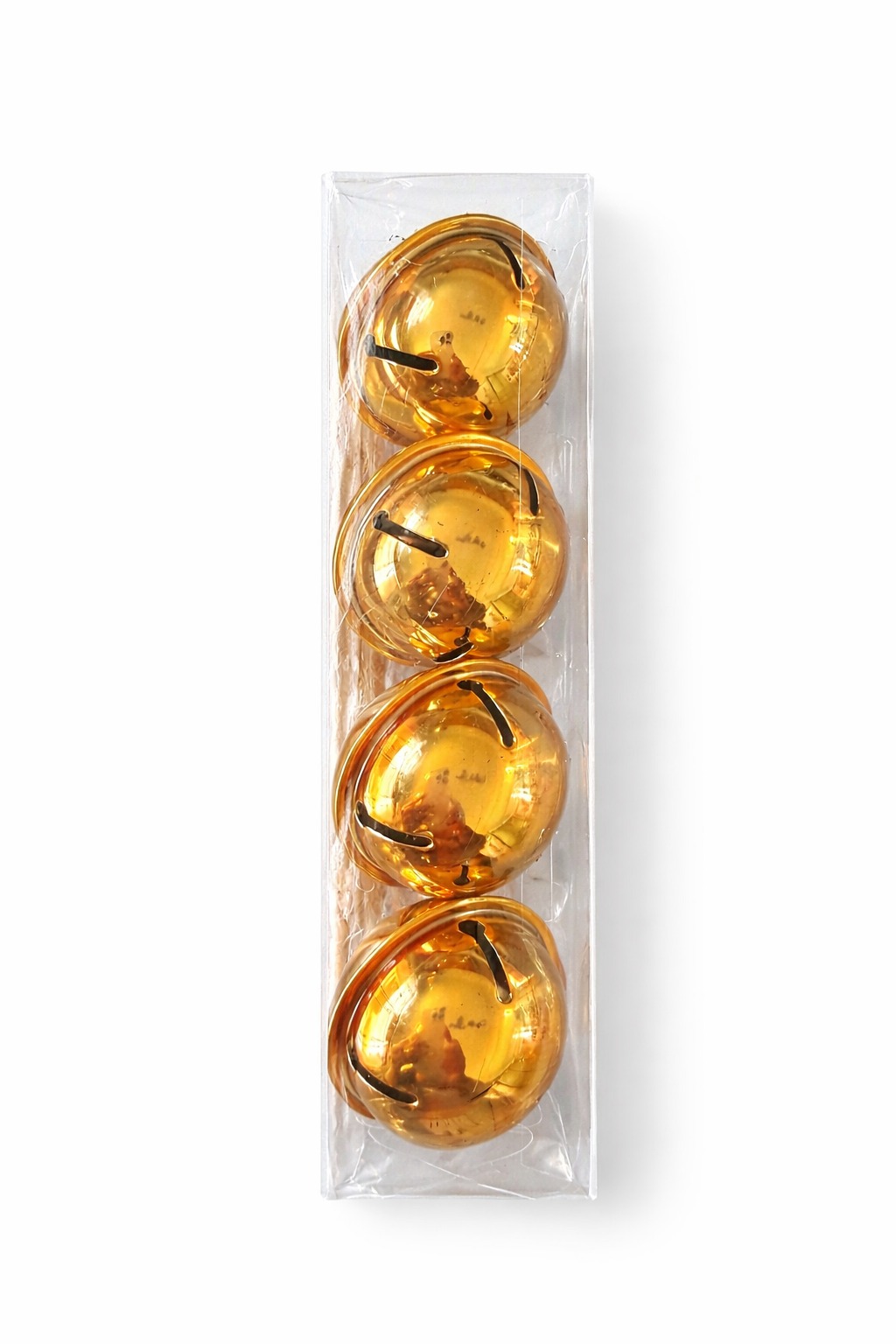 COD 0628- CAJA DE 4 CASCABELES DORADOS