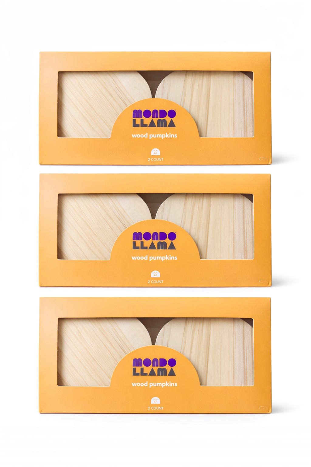 COD 0717- CAJAS CON 2 CALABEZAS DE MADERA PARA COLOREAR MONDO LLAMA HALLOWEEN