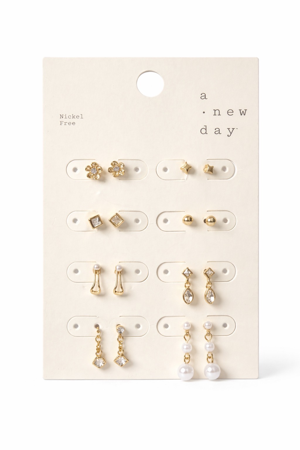 COD 0733- PACK 8 ARETES DORADOS NEWDAY