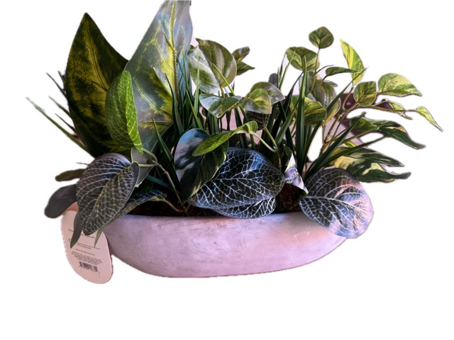 COD 0042 - PLANTA ARTIFICIAL CON MACETERO DE CERAMICA